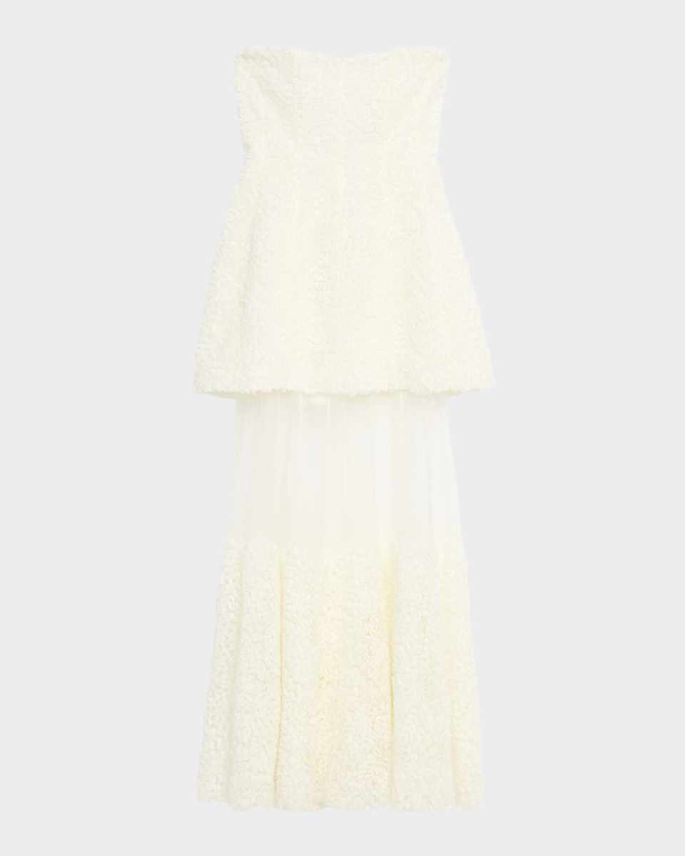 Marella Strapless Bustier Sheer Midi Dress